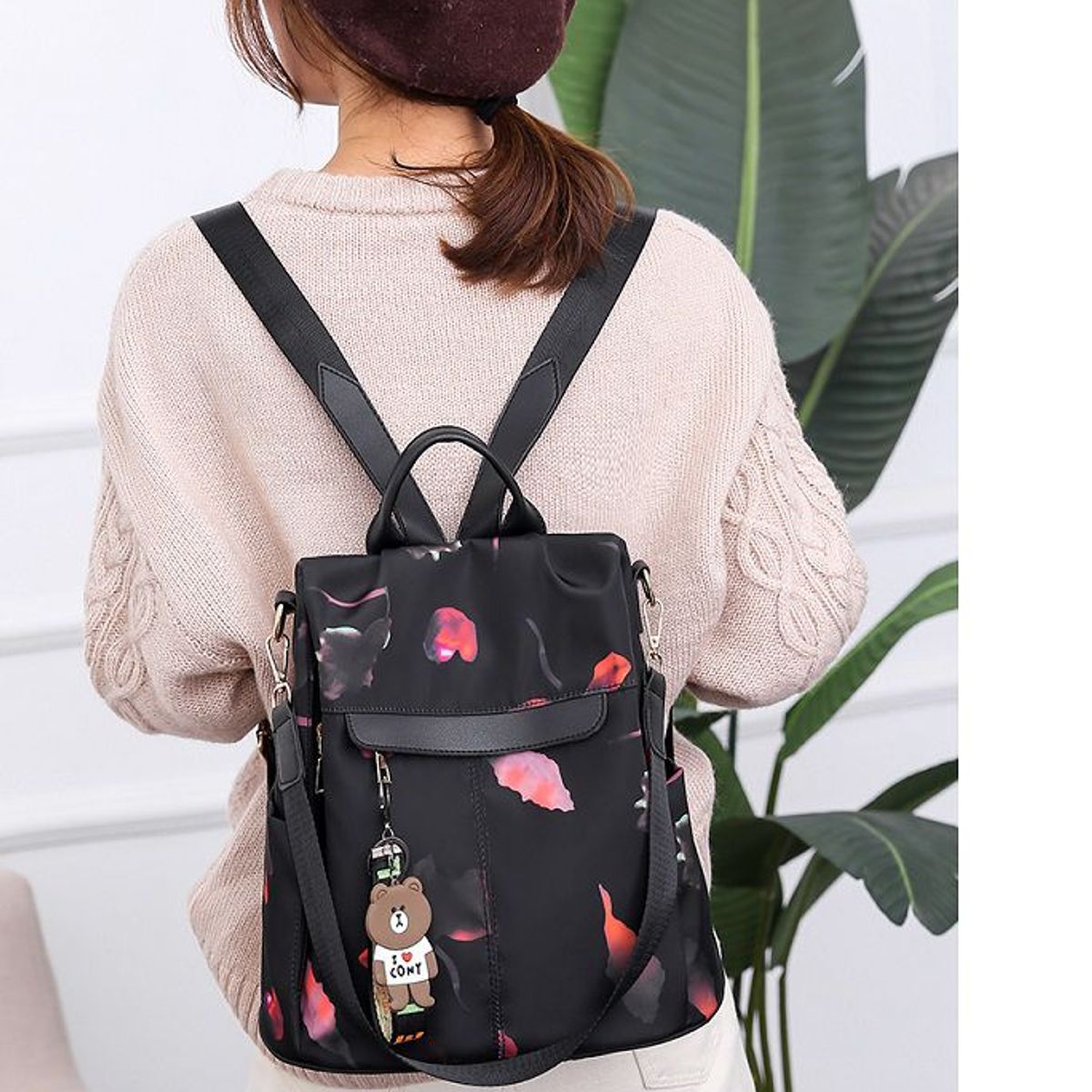 ITELSISTEM - Bolso Mochila Mujer Oxford Impermeable Antirobo Itelsistem floral