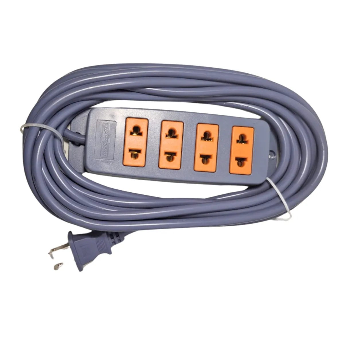 HOME LIGHT - Extensión eléctrica vulcanizado 3 Metros 4 Tomas Home Light Gris