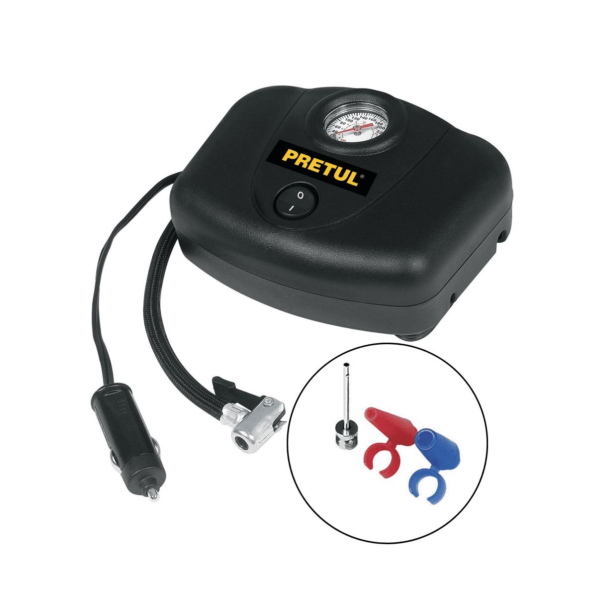 PRETUL - Inflador Compresor de Aire para Auto 12V 180 PSI Pretul
