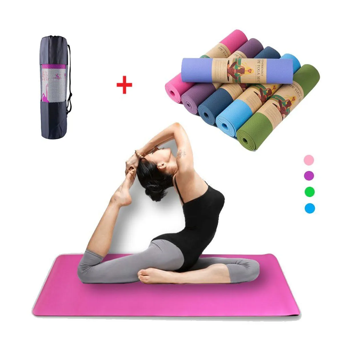 GENERICO - Yoga Mat 6mm Reales colchoneta yoga  + Bolso de Yoga