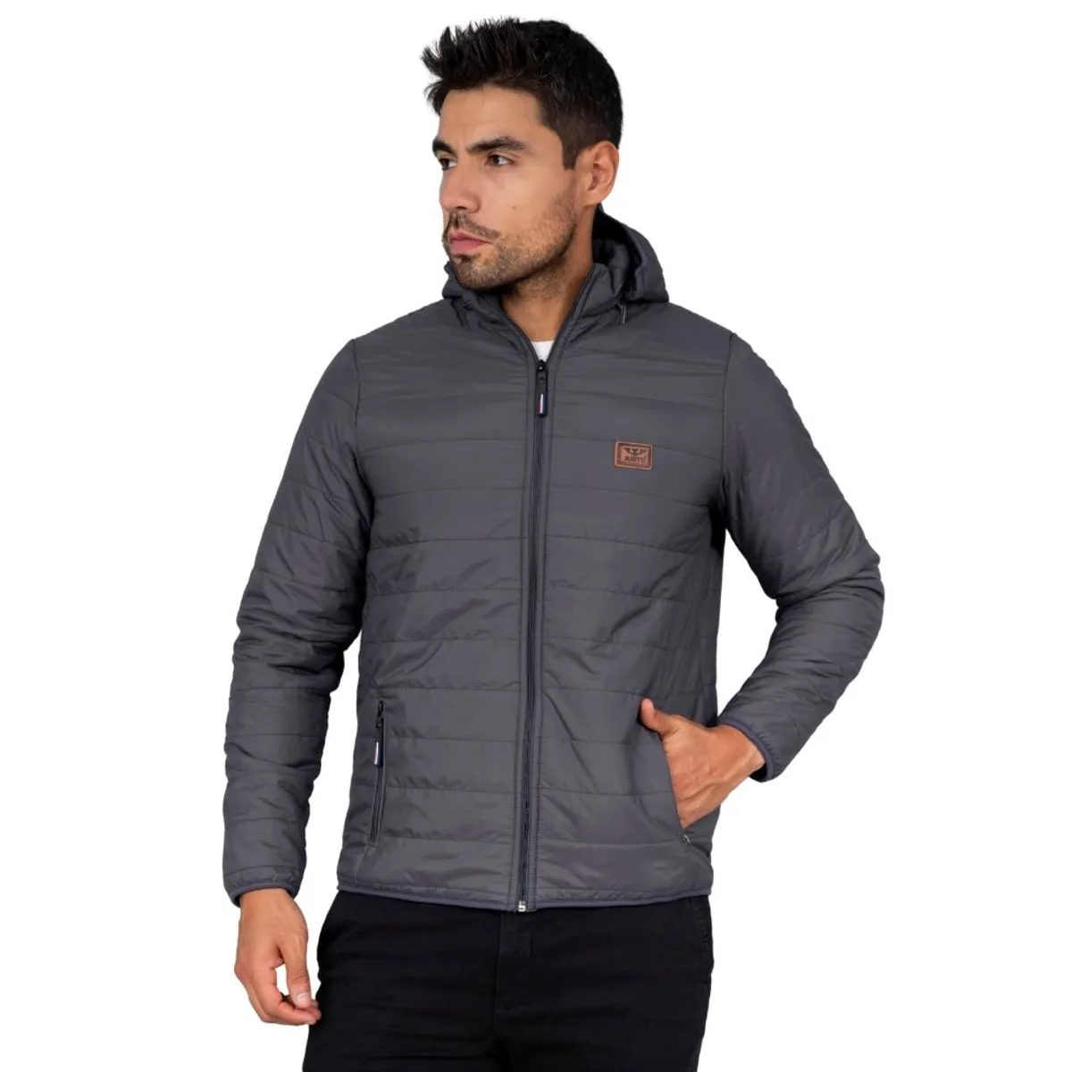 JUSTO - CASACA  PLOMO ACOLCHADO - CABALLERO SLIM FIT