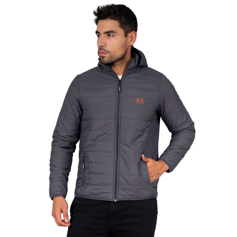 JUSTO - CASACA  PLOMO ACOLCHADO - CABALLERO SLIM FIT