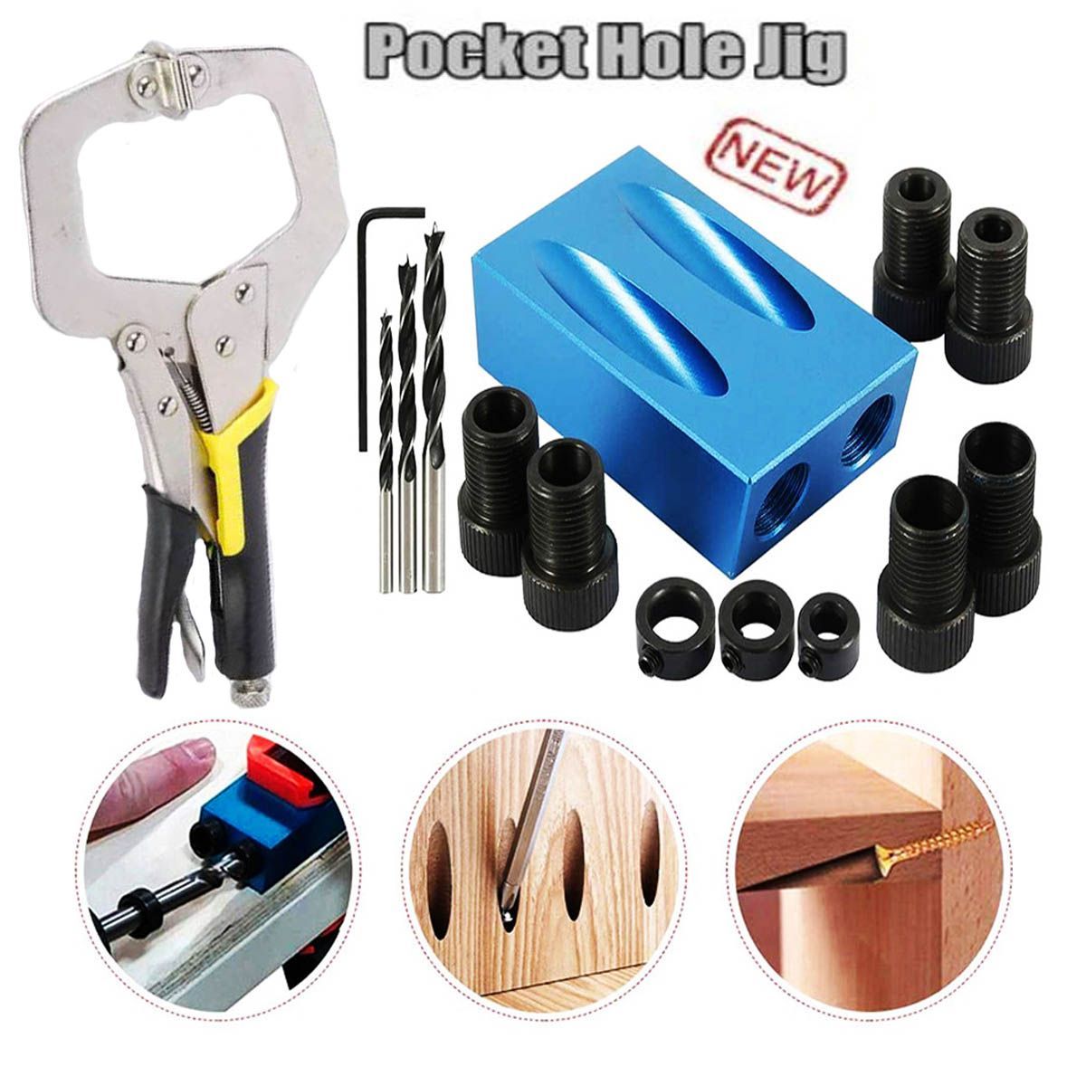 GENERICO - PLANTILLA De Bolsillo Tipo Kreg  y Prensa en C de 11 pulgadas