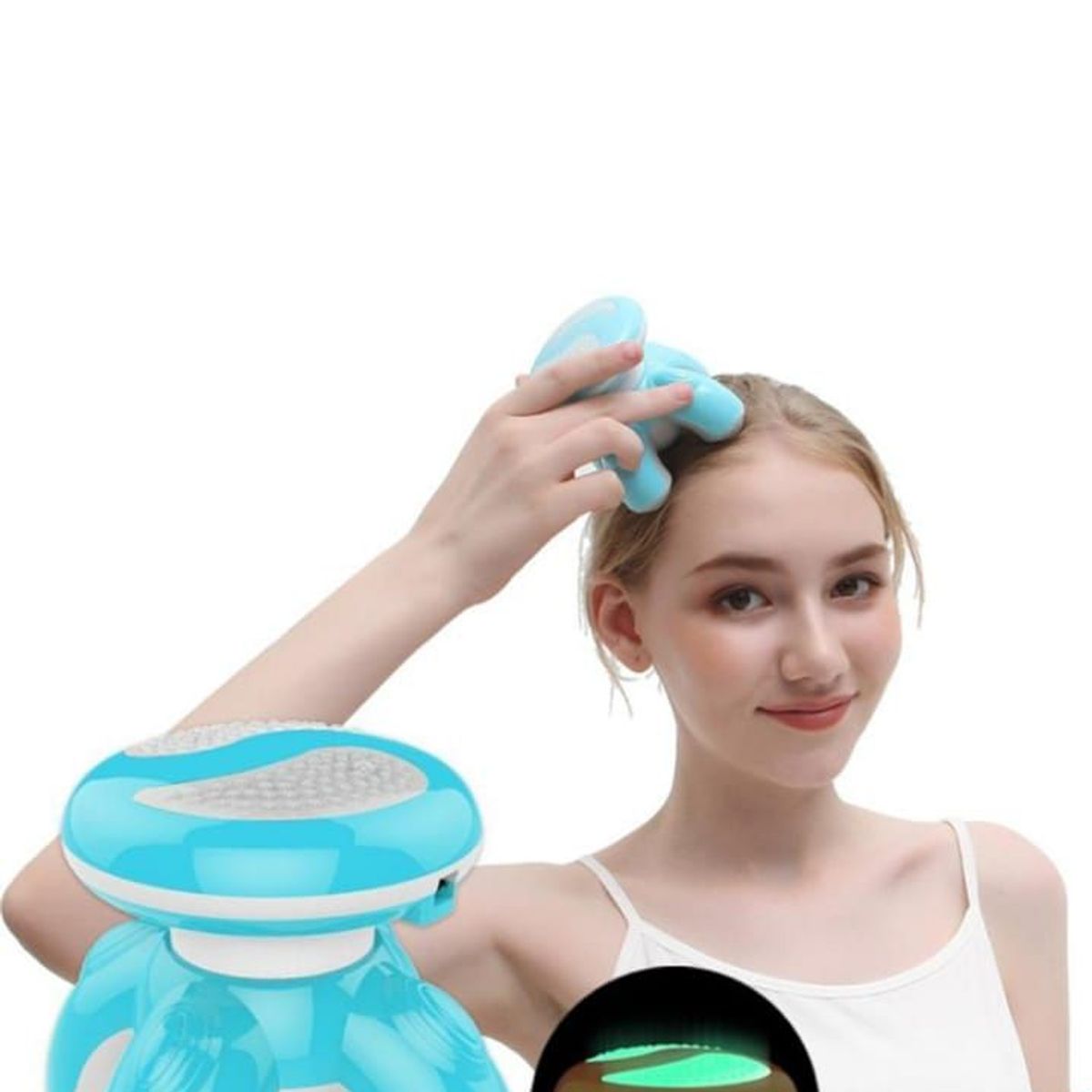 GENERICO - Mini Masajeador Celeste 4 Patas Con Vibrado