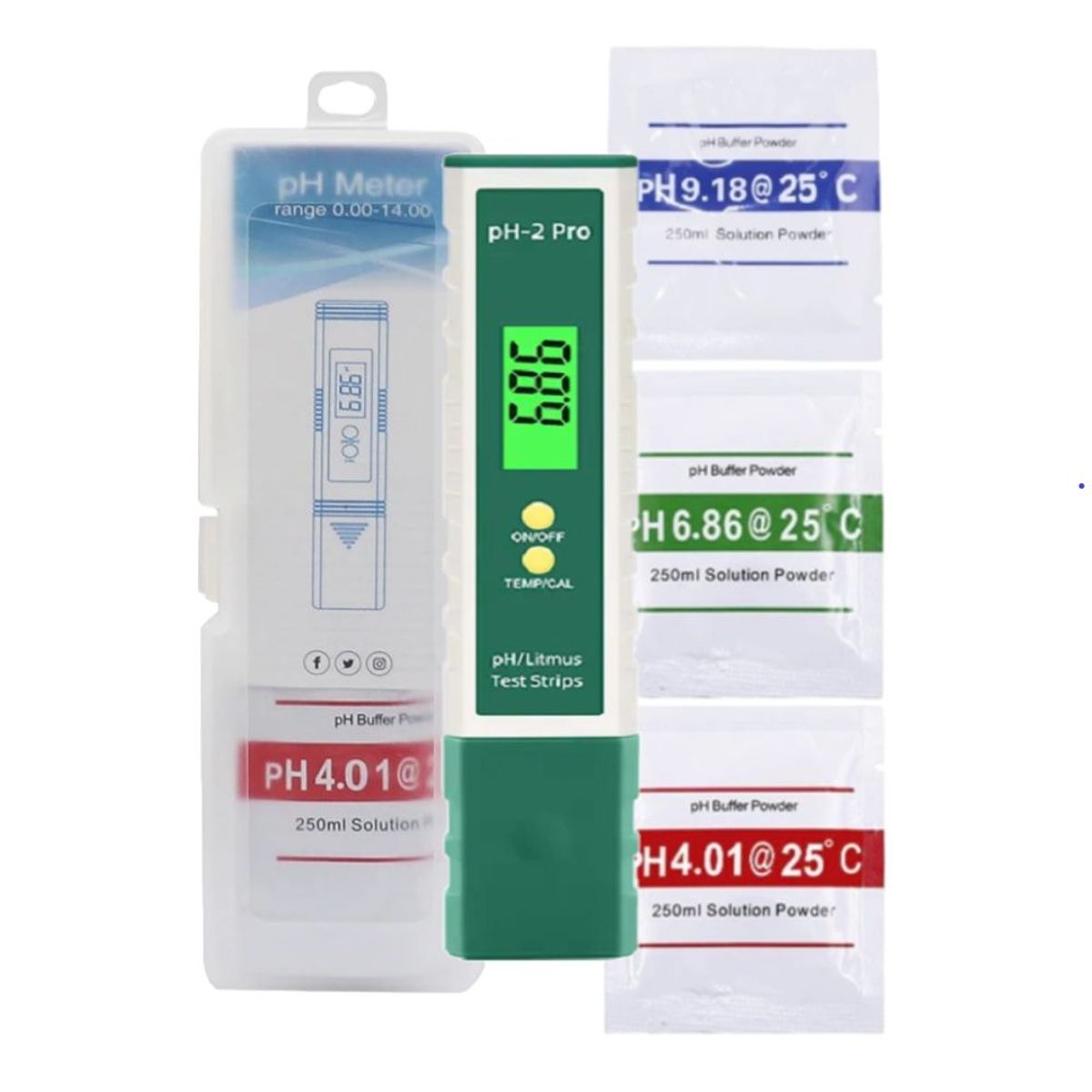 OEM - Medidor Digital de Ph y Temperatura 2 en 1 Phmetro Potenciómetro