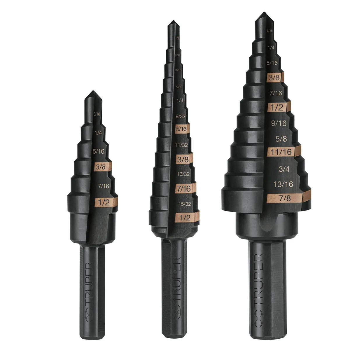 TRUPER - Juego de 3 brocas escalonadas Truper