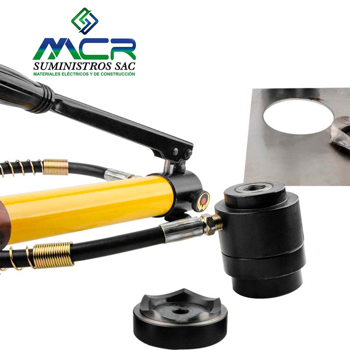 GENERICO - Sacabocado Hidraulico Perforador de agujeros con bomba