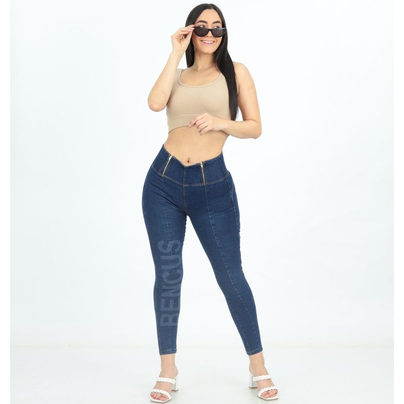 Pantalón Jeans Mujer efecto Push up Estampado Retro BENCUS JEANS