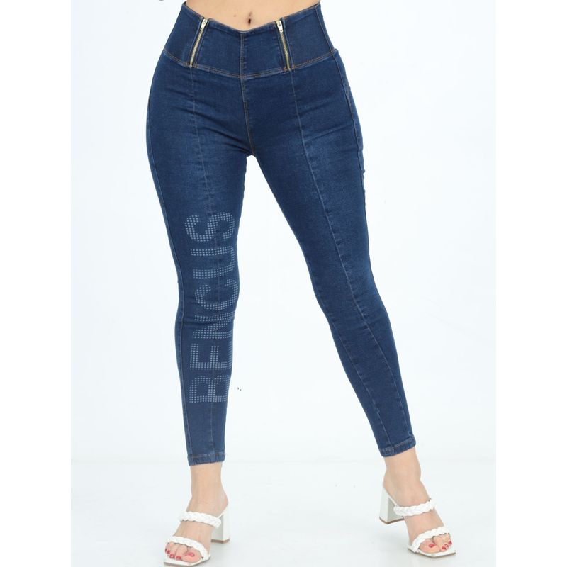 BENCUS JEANS - Pantalón Jeans Mujer Efecto Push Up Estampado Retro