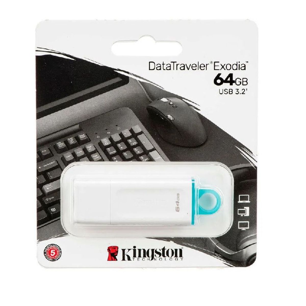 KINGSTON - Memoria Usb 64 Gb Kingston Exodia Blanco