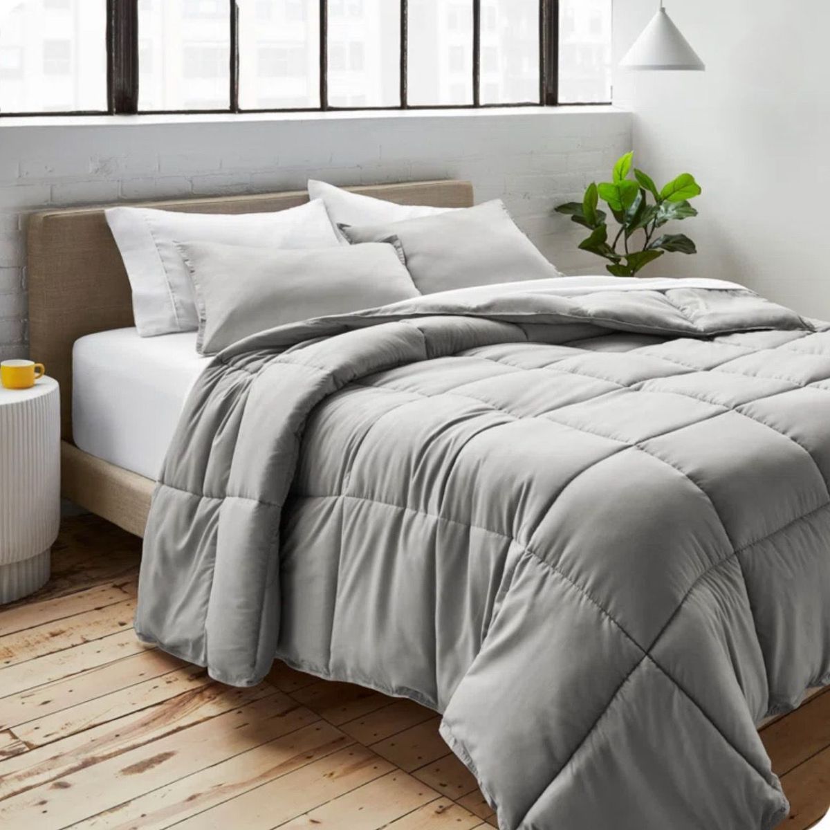 ISATEX HOME - Edredón 2 Plazas Monocromo Premium De Algodón Pima Plomo