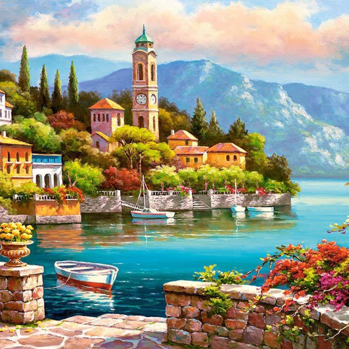 GENERICO - Rompecabezas Village Clock Tower 2000 Piezas - Castorland