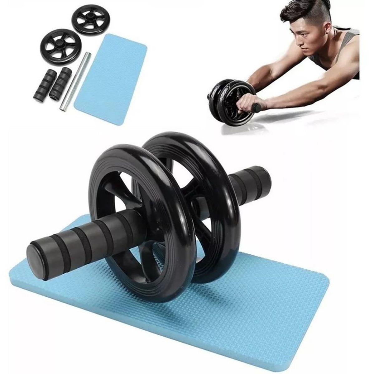 GENERICO - Rueda Abdominal Ejercicio Gym Con Almohadillas  Alfombra