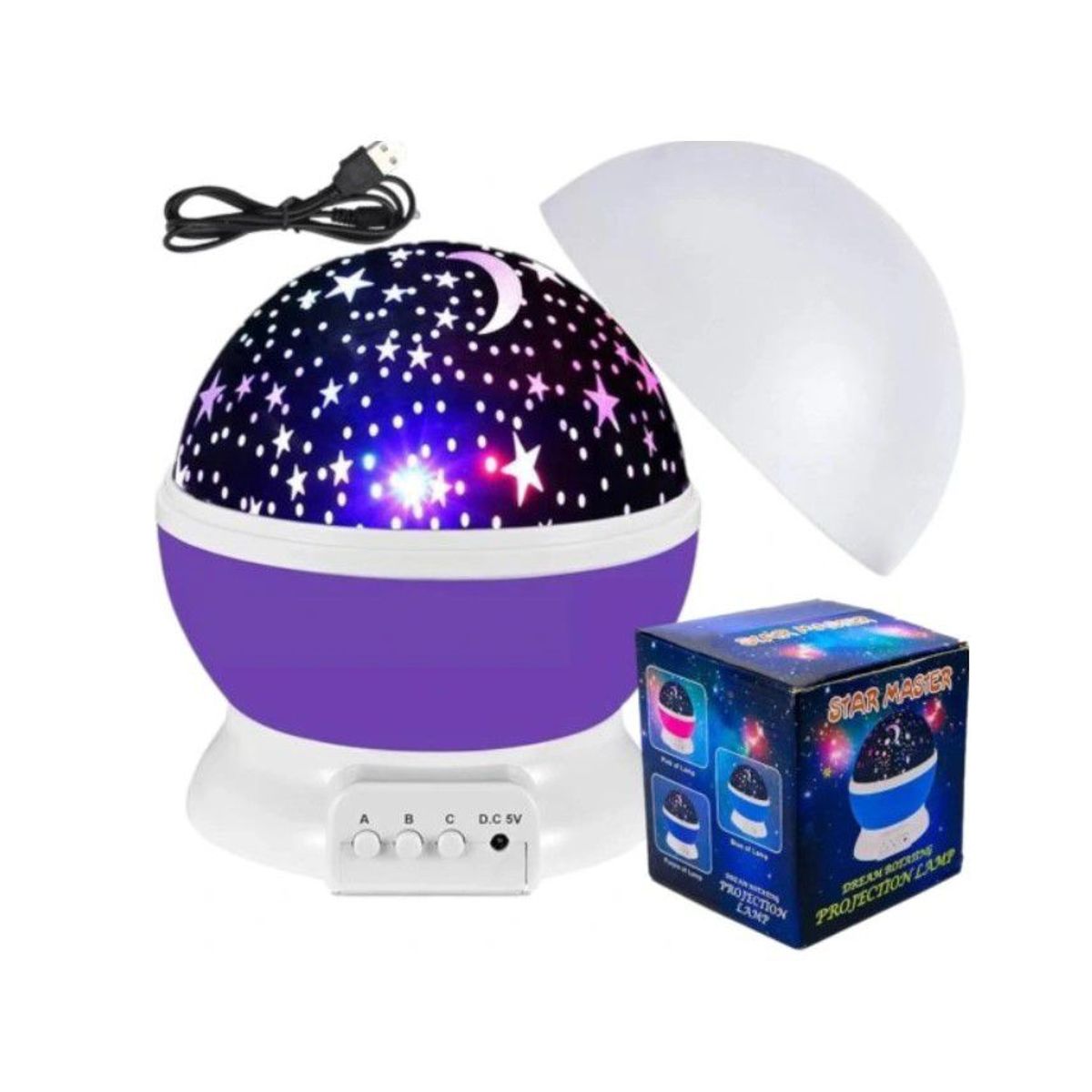 GENERICO - Lámpara Proyector De Estrella Y Luna Giratorio Para Niños