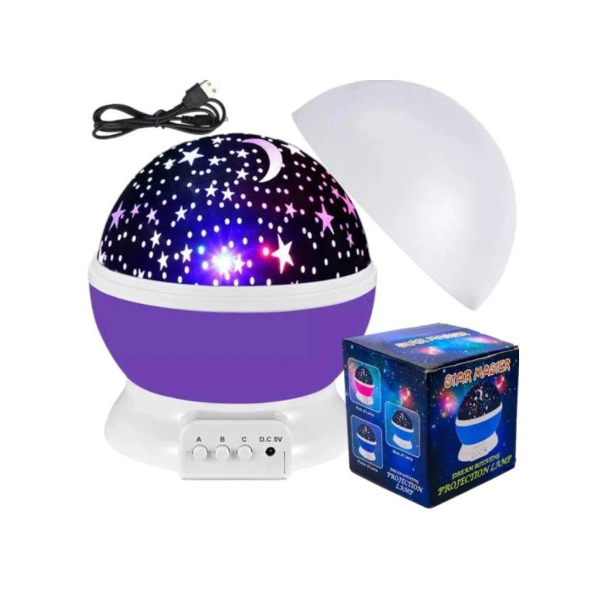 GENERICO - Lámpara Proyector De Estrella Y Luna Giratorio Para Niños