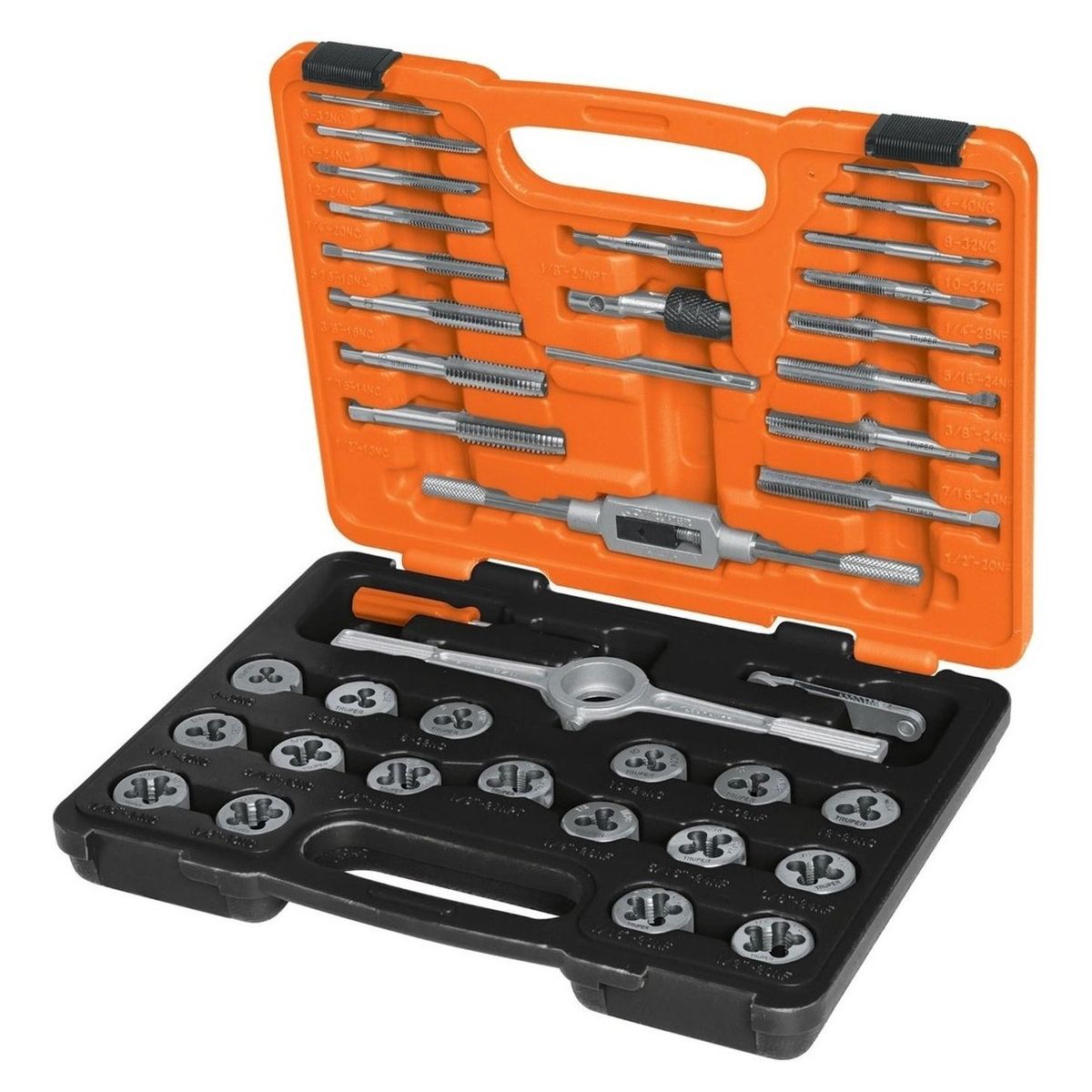 TRUPER - Juego de 40 piezas de machuelos y tarrajas Truper