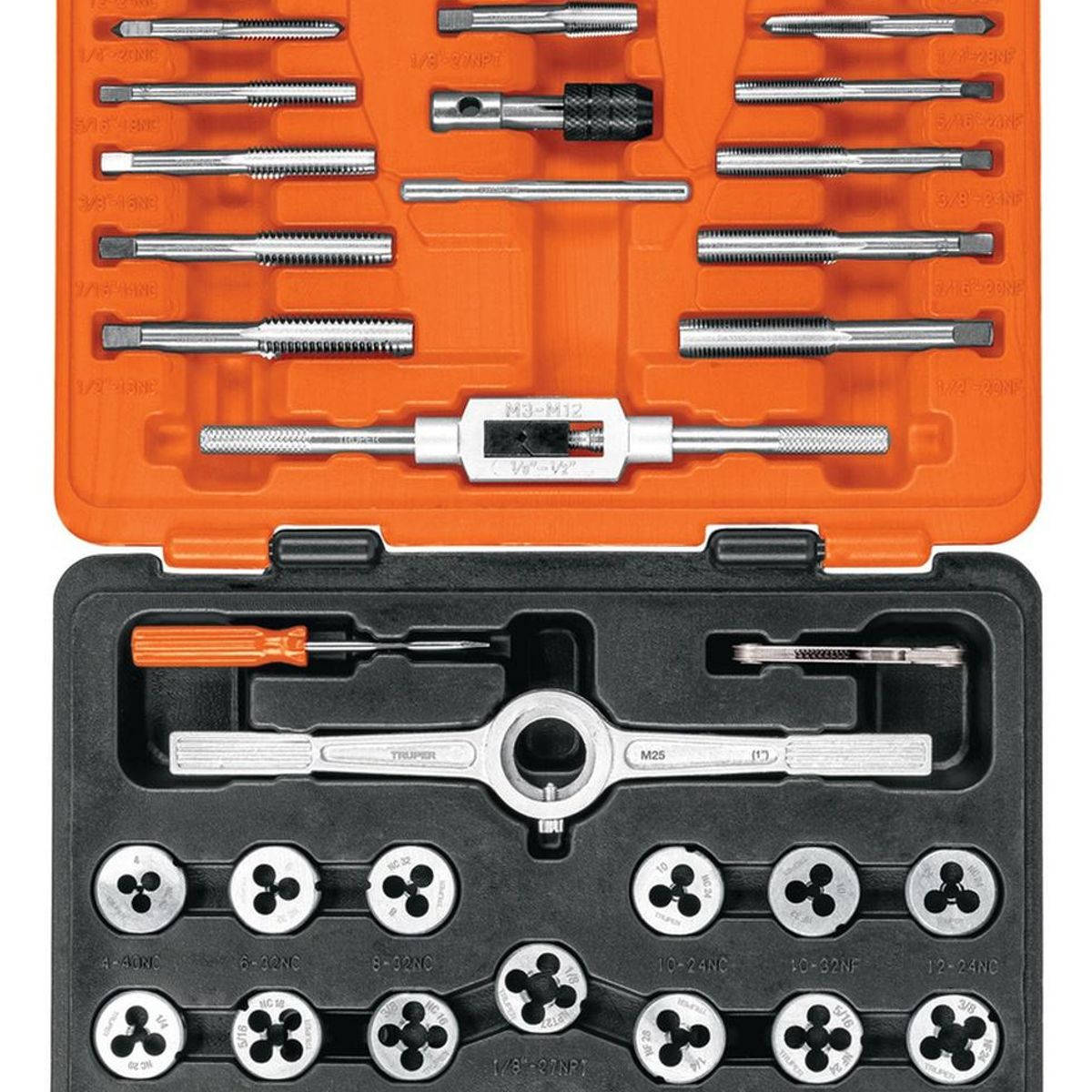 TRUPER - Juego de 40 piezas de machuelos y tarrajas Truper