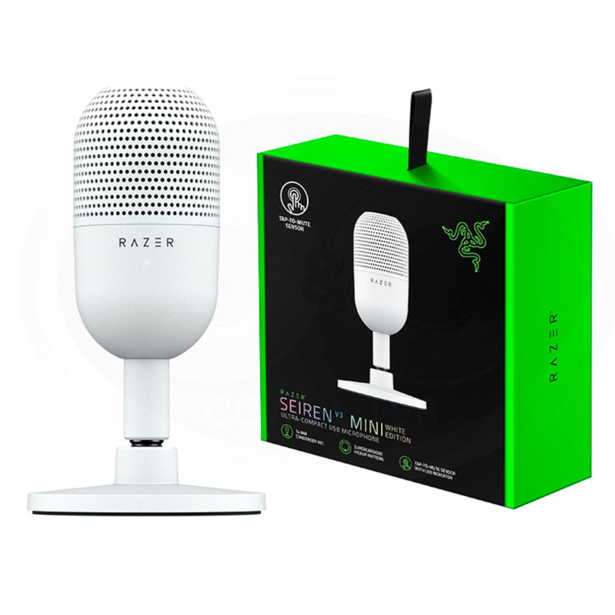 RAZER - Microfono Razer Seiren V3 Mini Usb Cn Sensor Touch Silent Blanco