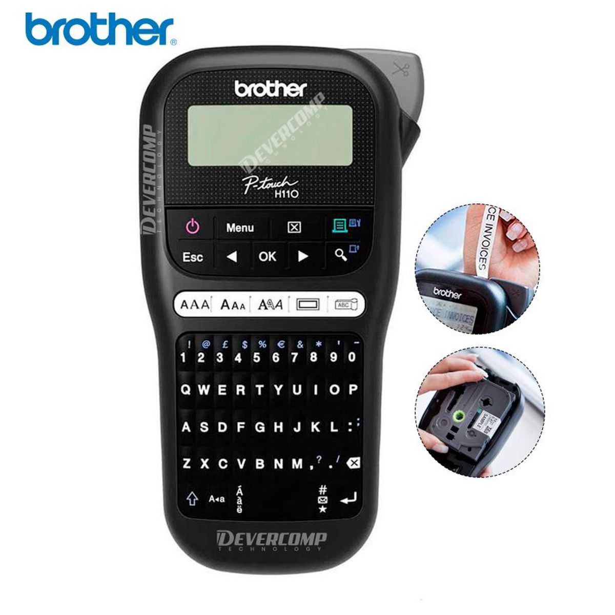 BROTHER - Rotuladora Brother PT-H110BK Portatil Negro