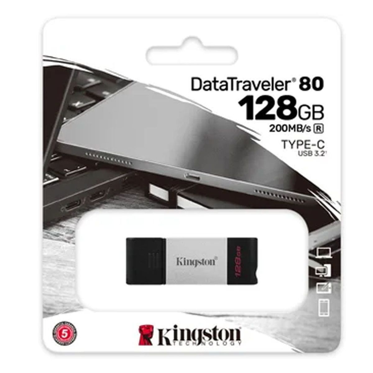 KINGSTON - Kingston 128GB 200 MBs D T 80 USB 3.2 Gen 1 Type C DT80128GB