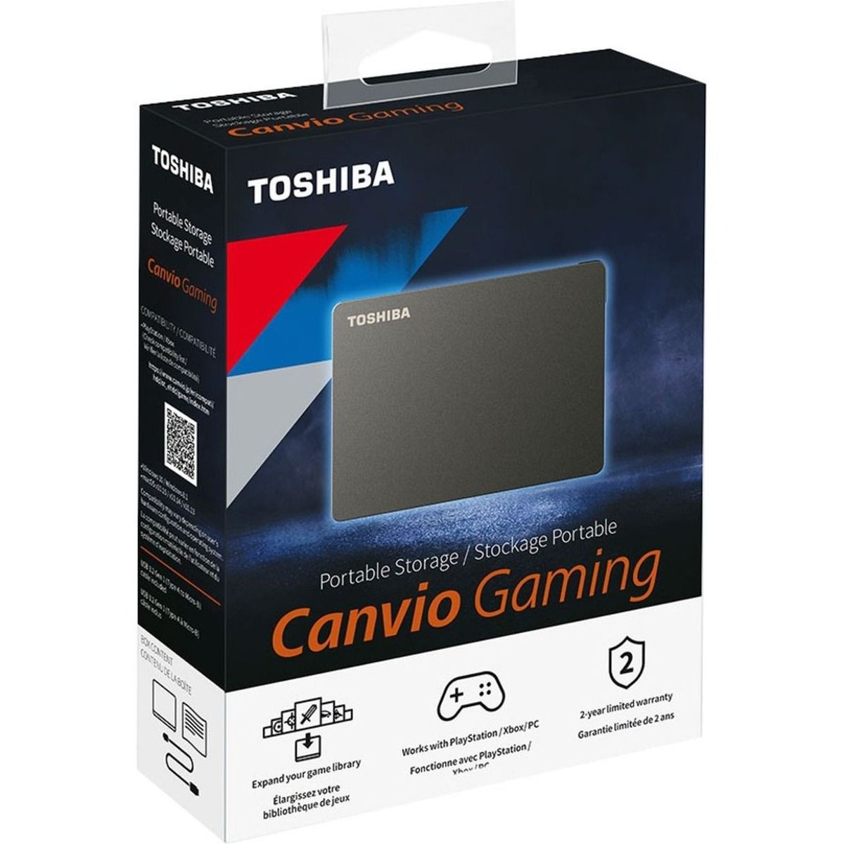 TOSHIBA - Disco Duro Portatil Externo TOSHIBA Canvio Gaming 1TB Negro,USB 3.2