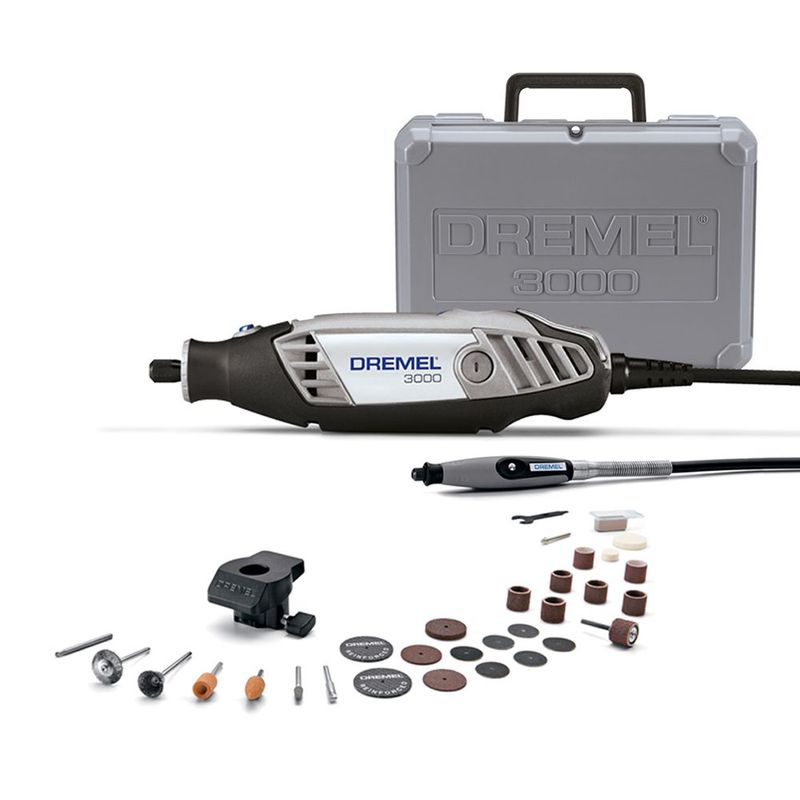 DREMEL - Dremel Multiherramienta 3000 + Kit 30 Accesorios + 2 Aditamentos