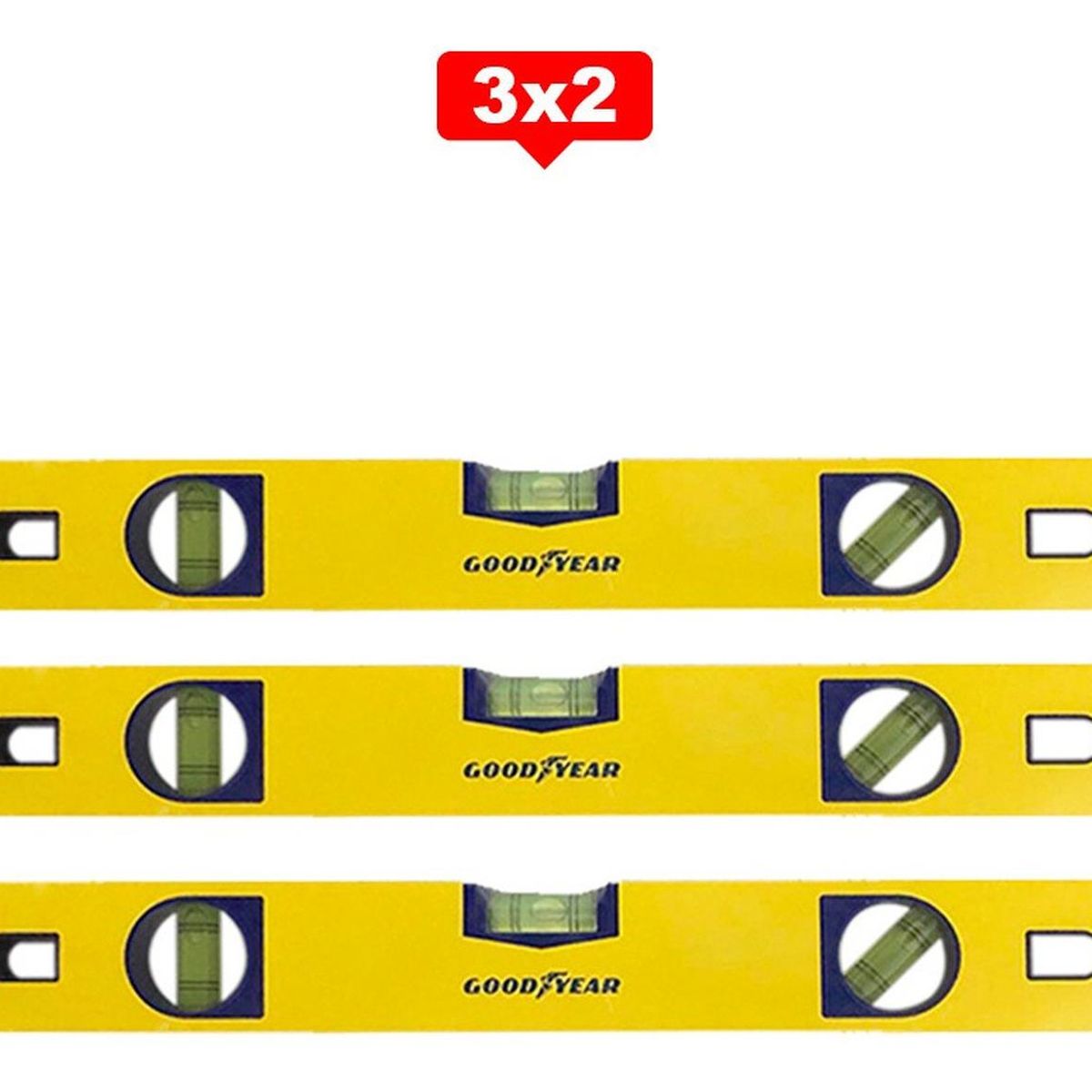 GOODYEAR - Nivel Magnetico Imantado Goodyear 400 mm CRV 3X2
