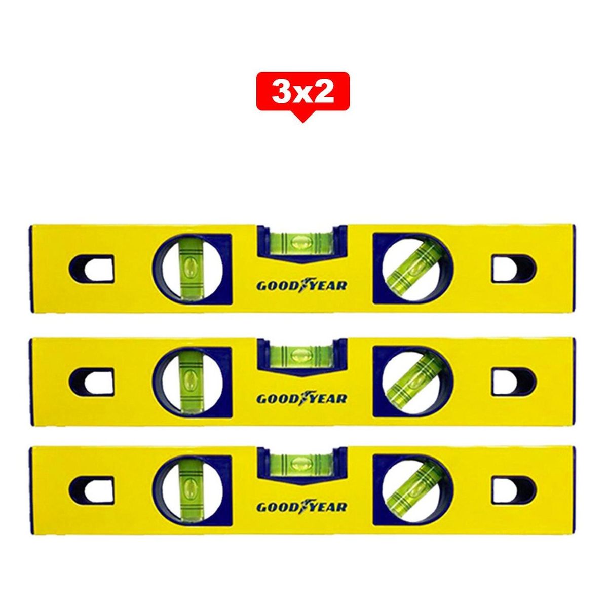 GOODYEAR - Nivel Magnético Imantado Goodyear 300 mm CRV 3X2