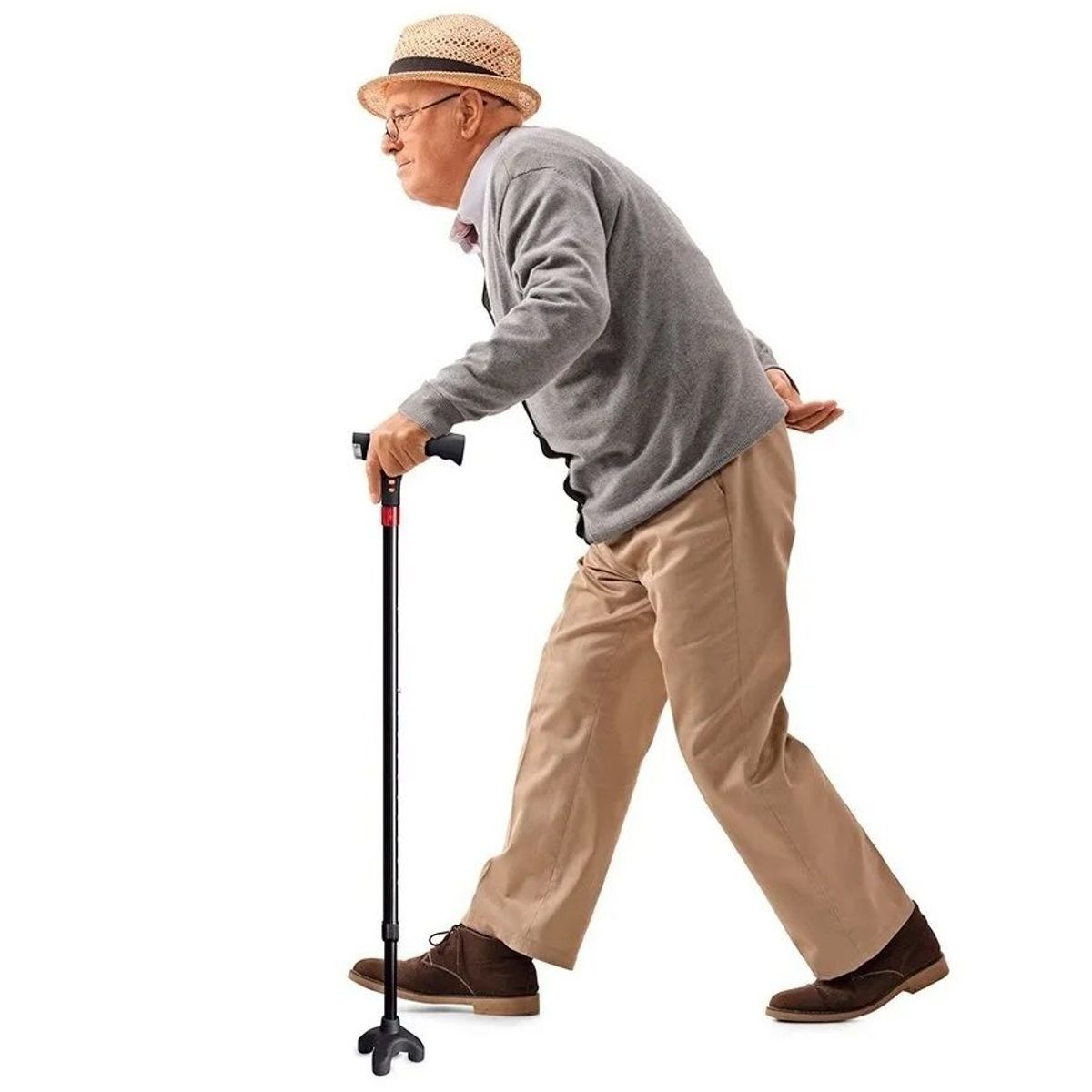 PERUMASSAGE - Bastón Inteligente ajustable con luz LED Linterna Alarma y Radio