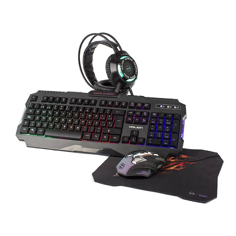 HALION - Combo Gamer 4 en 1 Halion HA-870C Akula Tecl/Mouse/Parlant/Auricul