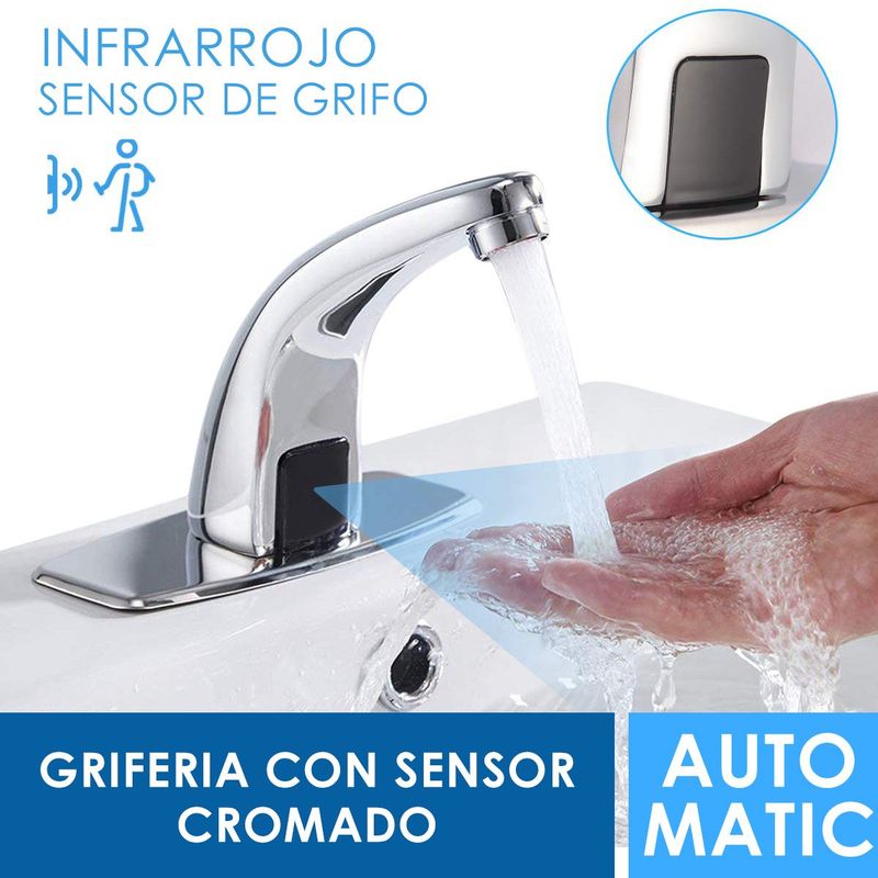 EXORIAM - Griferia Con Sensor Automatico Comercial Bronce Cromado