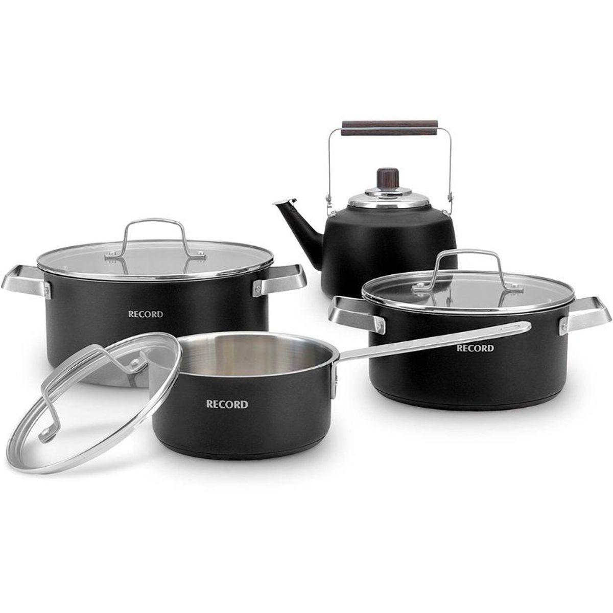 RECORD - Juego de ollas 8 piezas Fiorenza negro Record