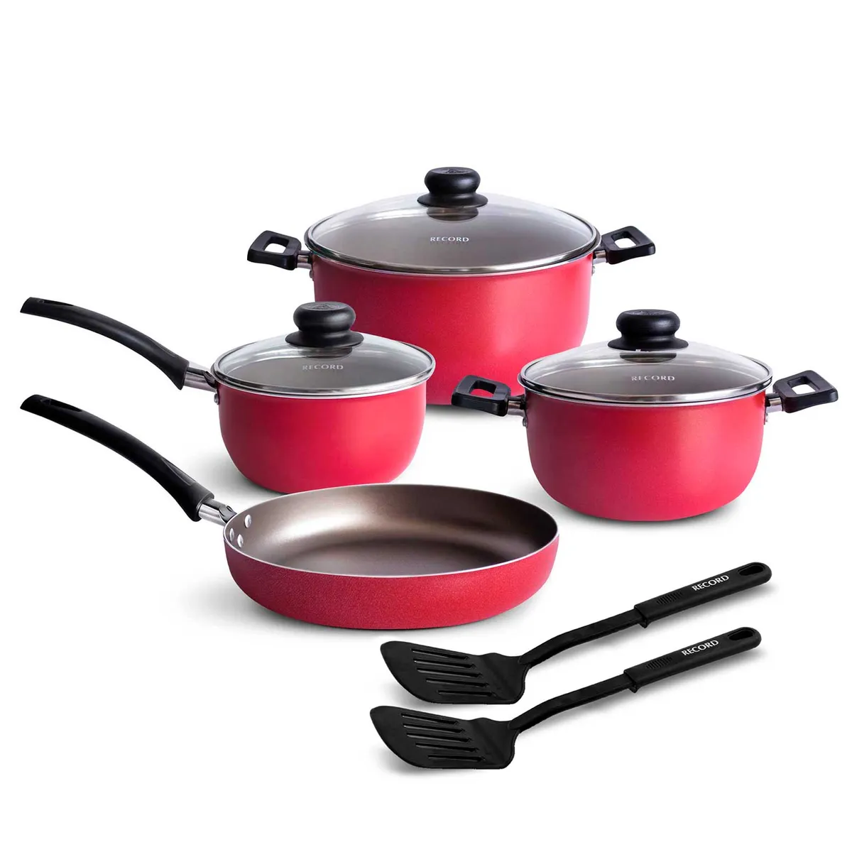 RECORD - Juego de Ollas Rojo 9 piezas Record