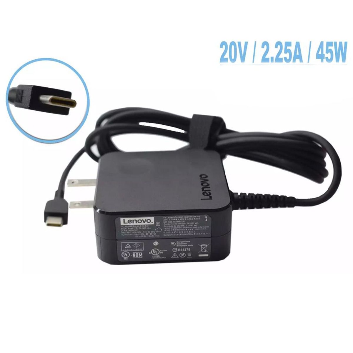 GENERICO - Cargador Compatible Laptop Lenovo 20V 2.25 A Tipo C 45w
