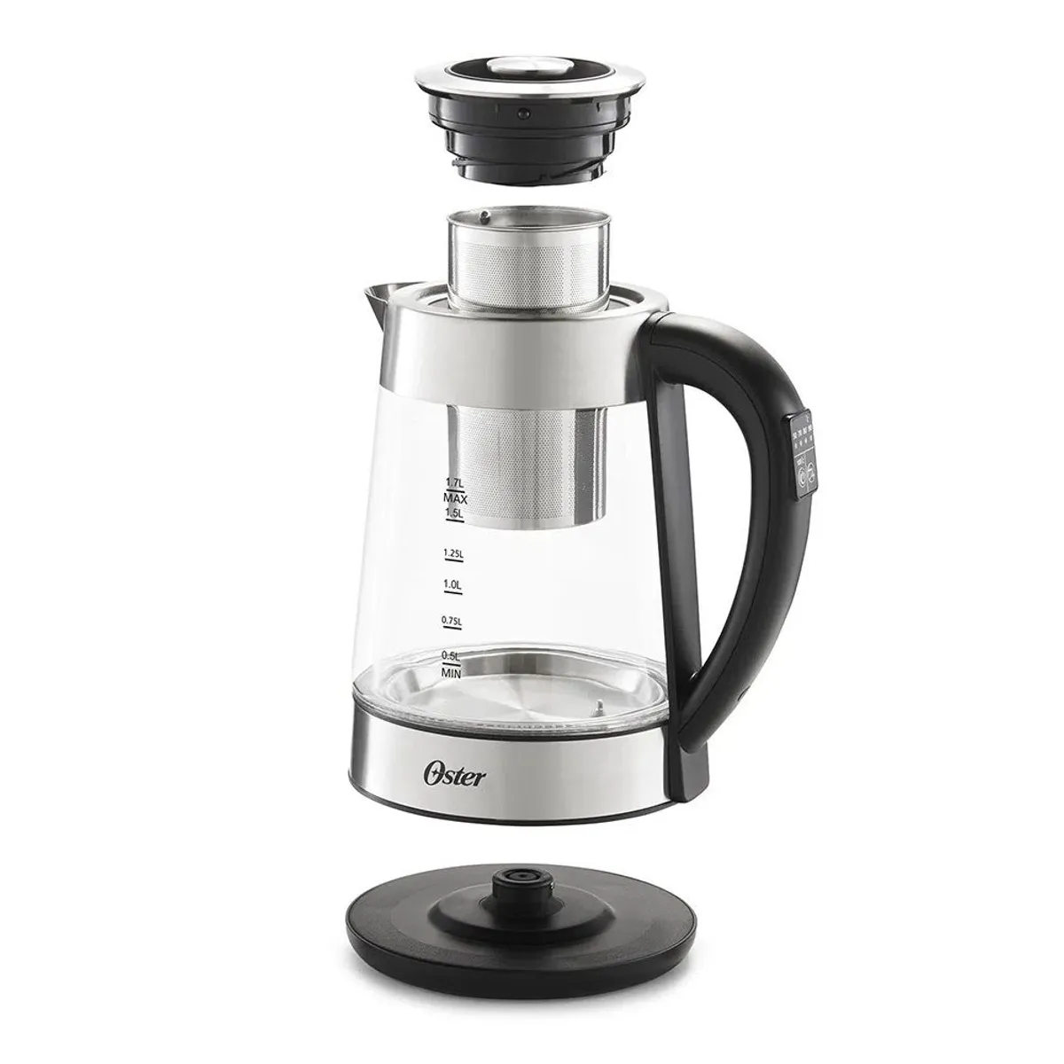 OSTER - Hervidor Eléctrico de Vidrio Oster BVSTKT8990-053 Acero y Negro