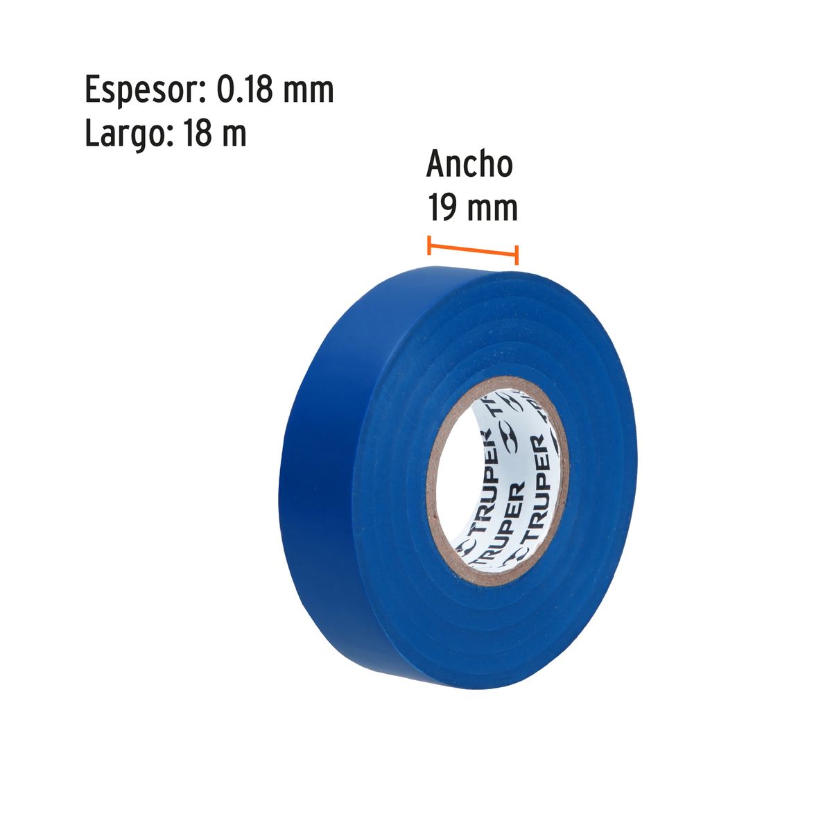 TRUPER - Cinta aislante truper 19mm x 9m AZUL