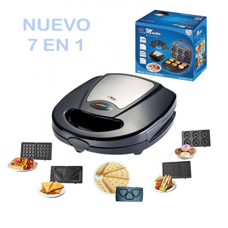 GENERICO - Waflera Sandwichera 7 en 1 Electromaster 1000W