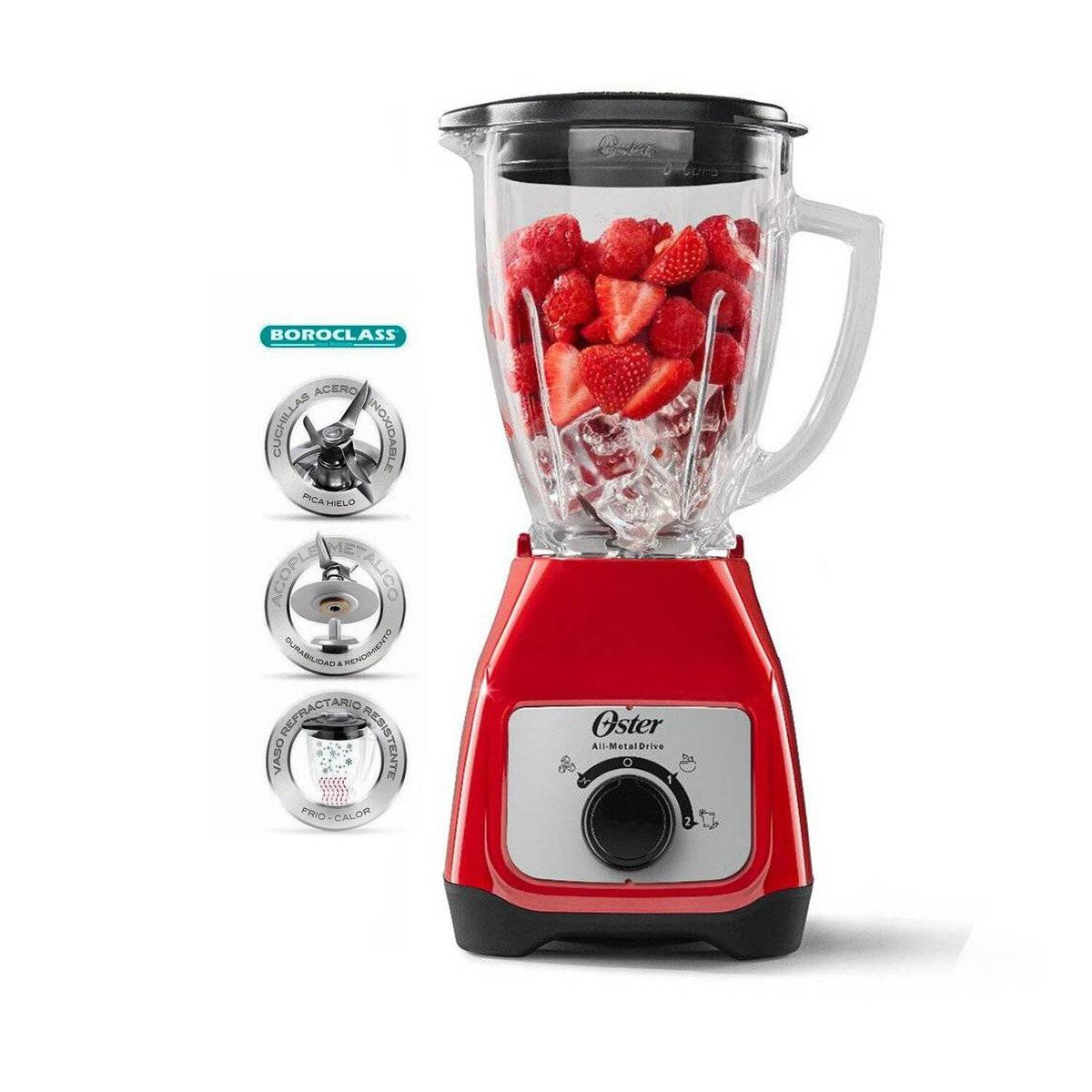 OSTER - Licuadora Oster Control de Perilla BLSTKAG-RRD 2 Vel