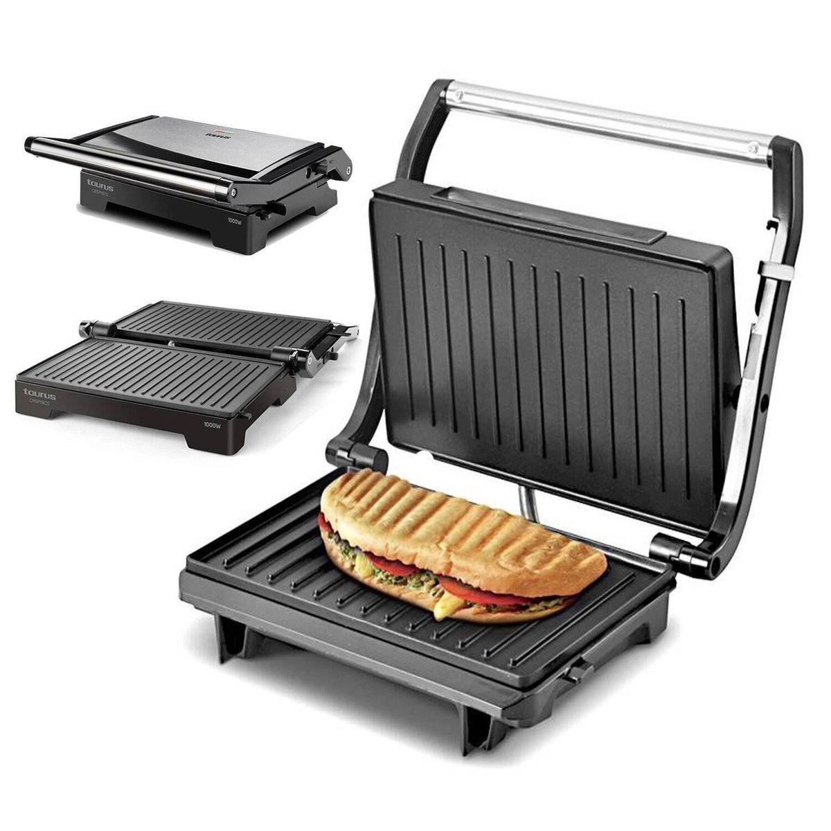 TAURUS - Mini grill 2 en 1 Taurus grill + plancha de asar 180°