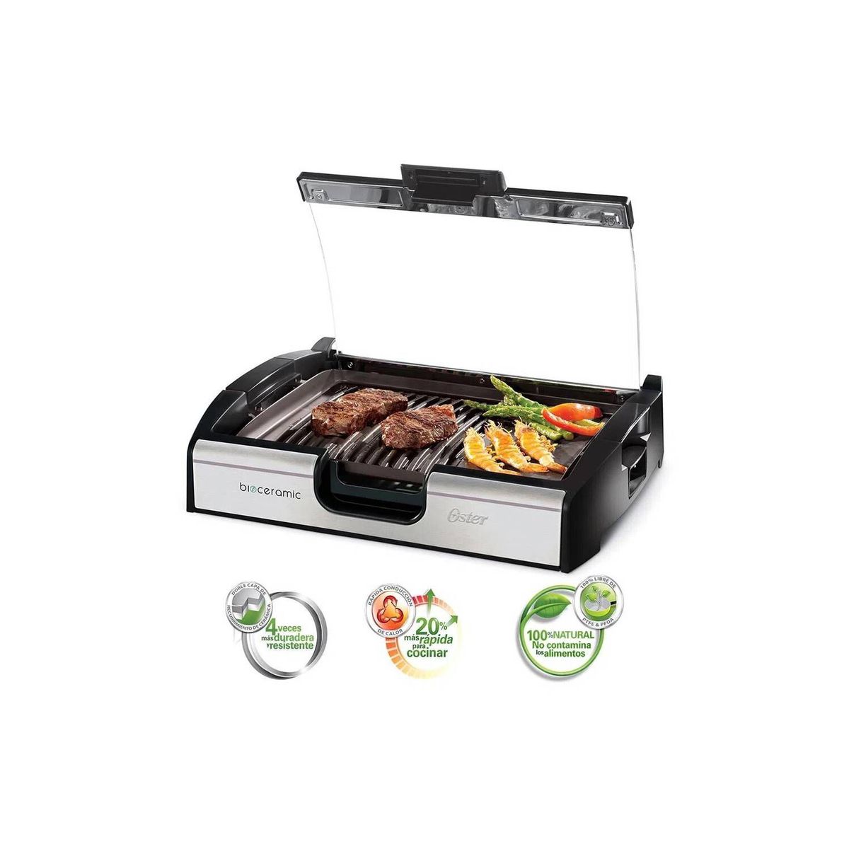 OSTER - Parrilla Y Plancha Oster® Recubrimiento De Bioceramic™ CKSTGR3006-053