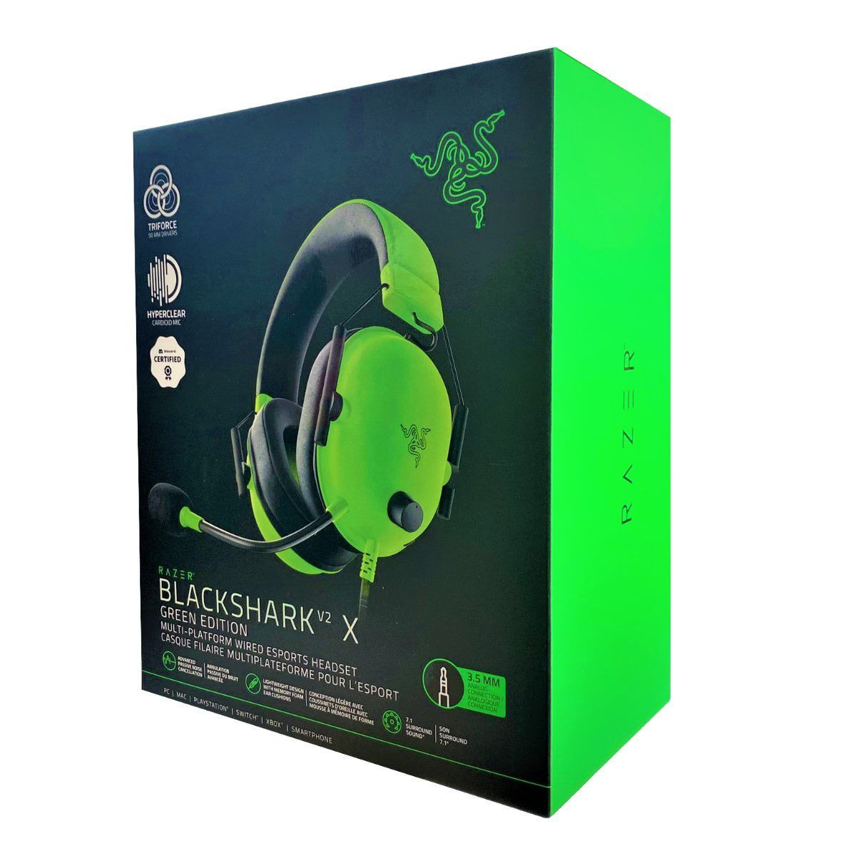 RAZER - Audifono Microfono Gamer Blackshark V2 Green Multiplataforma