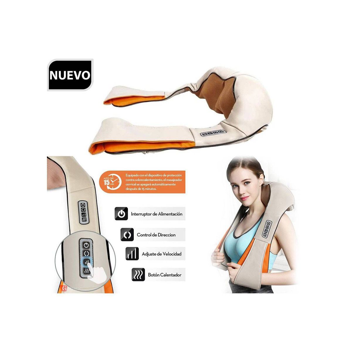 GENERICO - Masajeador Eléctrico Cuello Espalda y Cuerpo