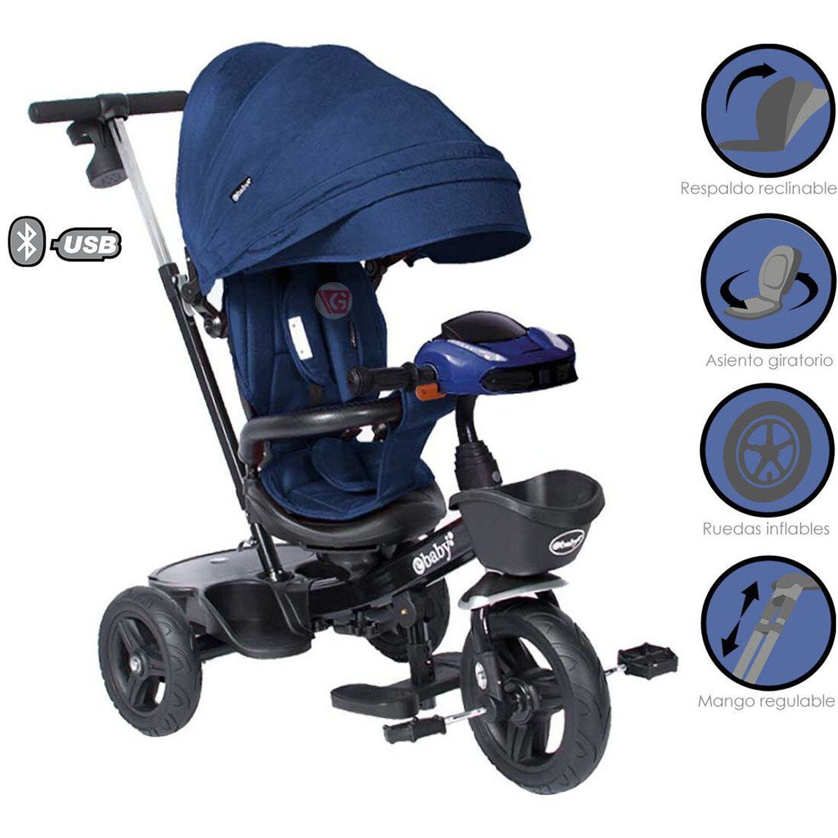 EBABY - Triciclo Guiador ARIA 334 Azul