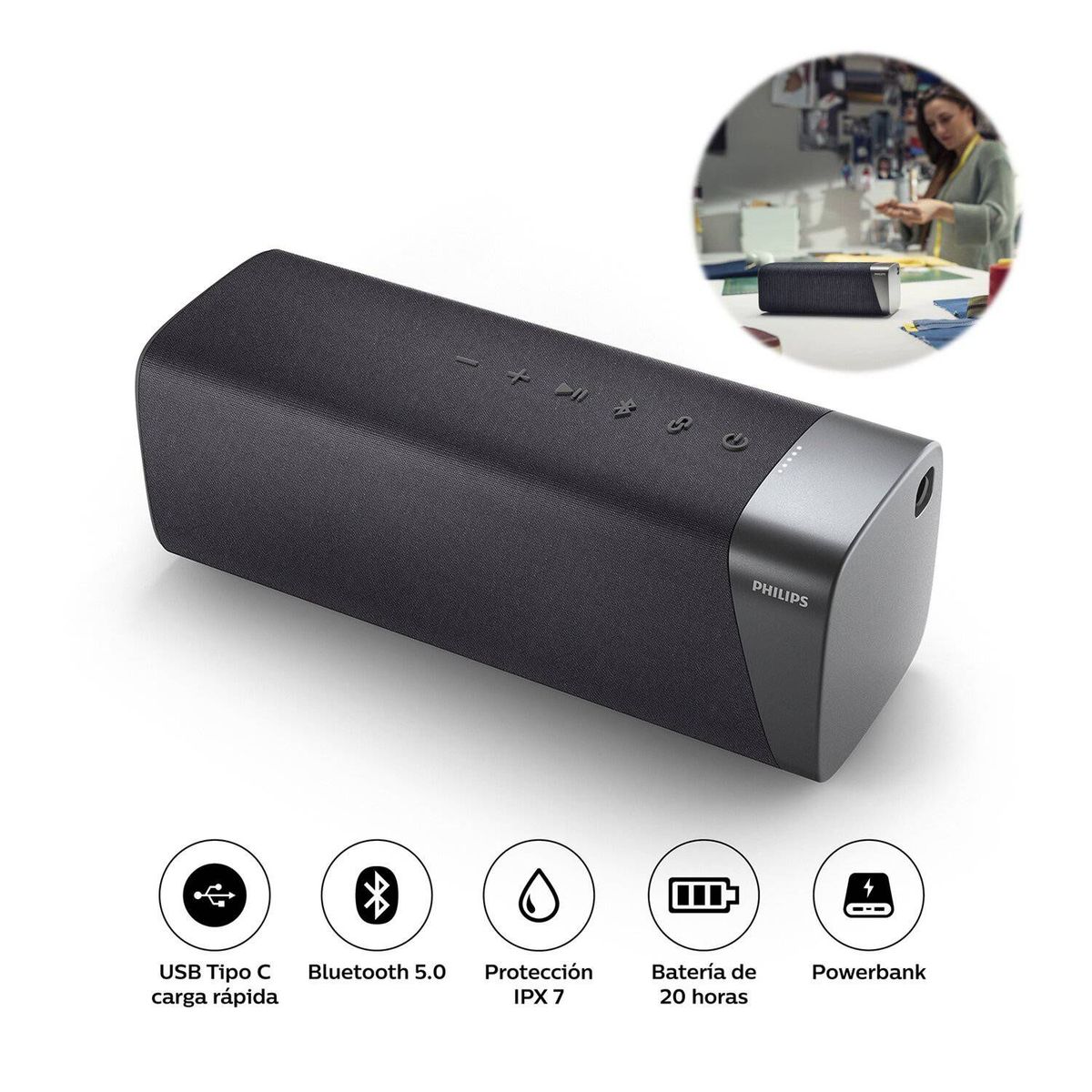 PHILIPS - PARLANTE INALÁMBRICO PHILIPS TAS7505