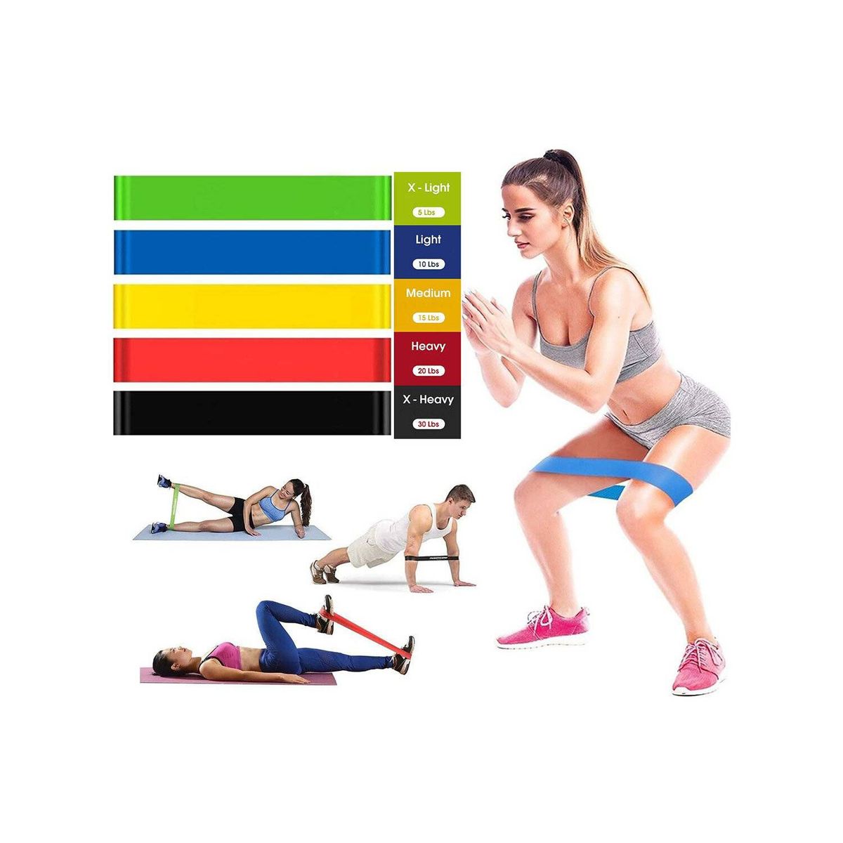 GENERICO - Bandas Elásticas 5 Niveles de Resistencia