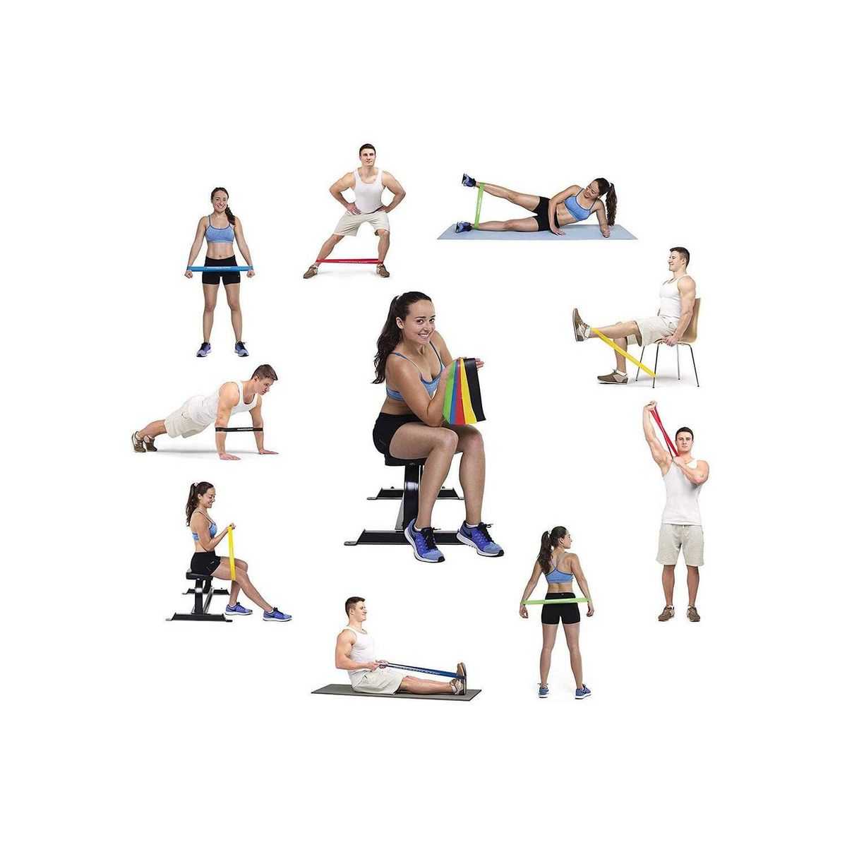 GENERICO - Bandas Elásticas 5 Niveles de Resistencia