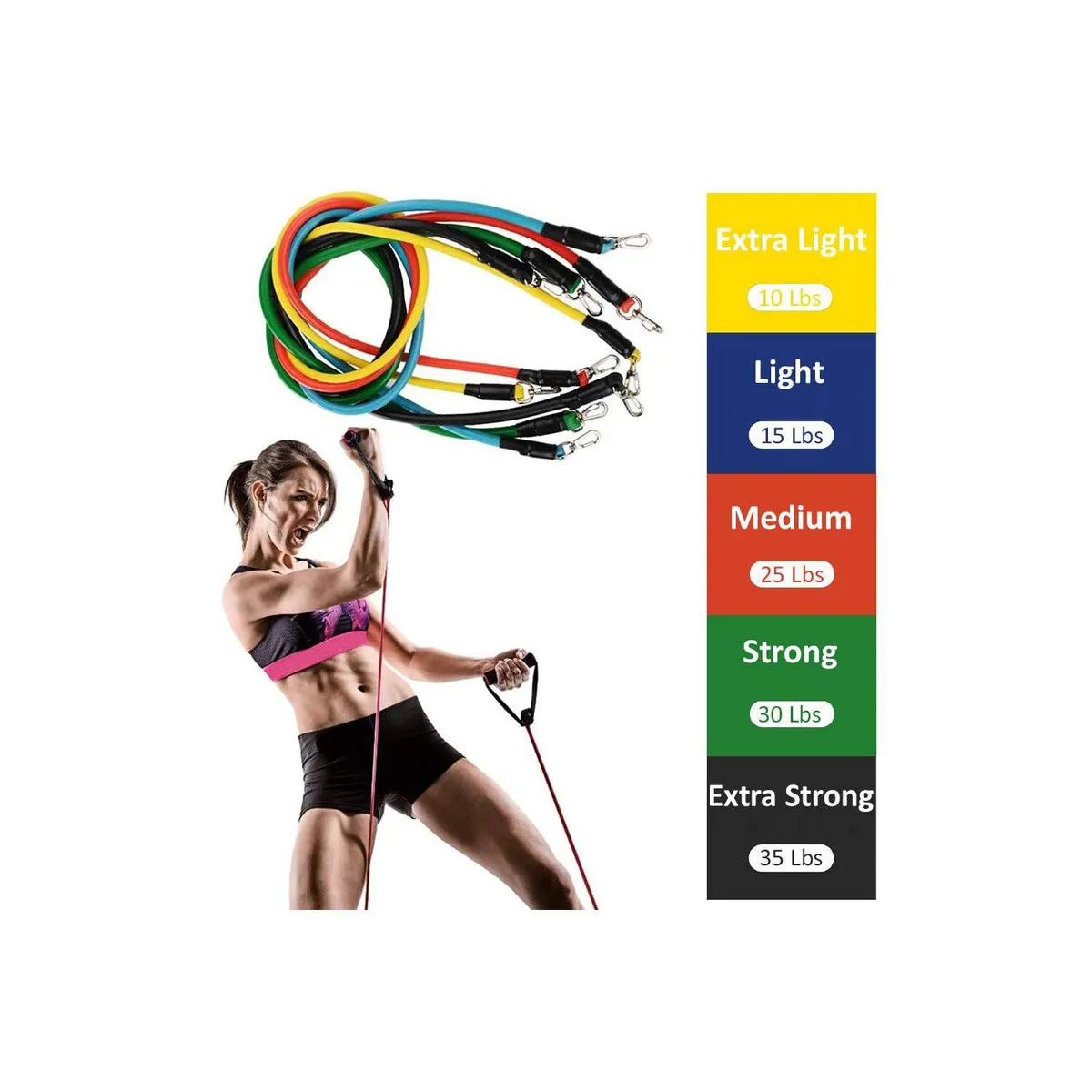 GENERICO - Bandas Elásticas de Resistencia 11 Piezas