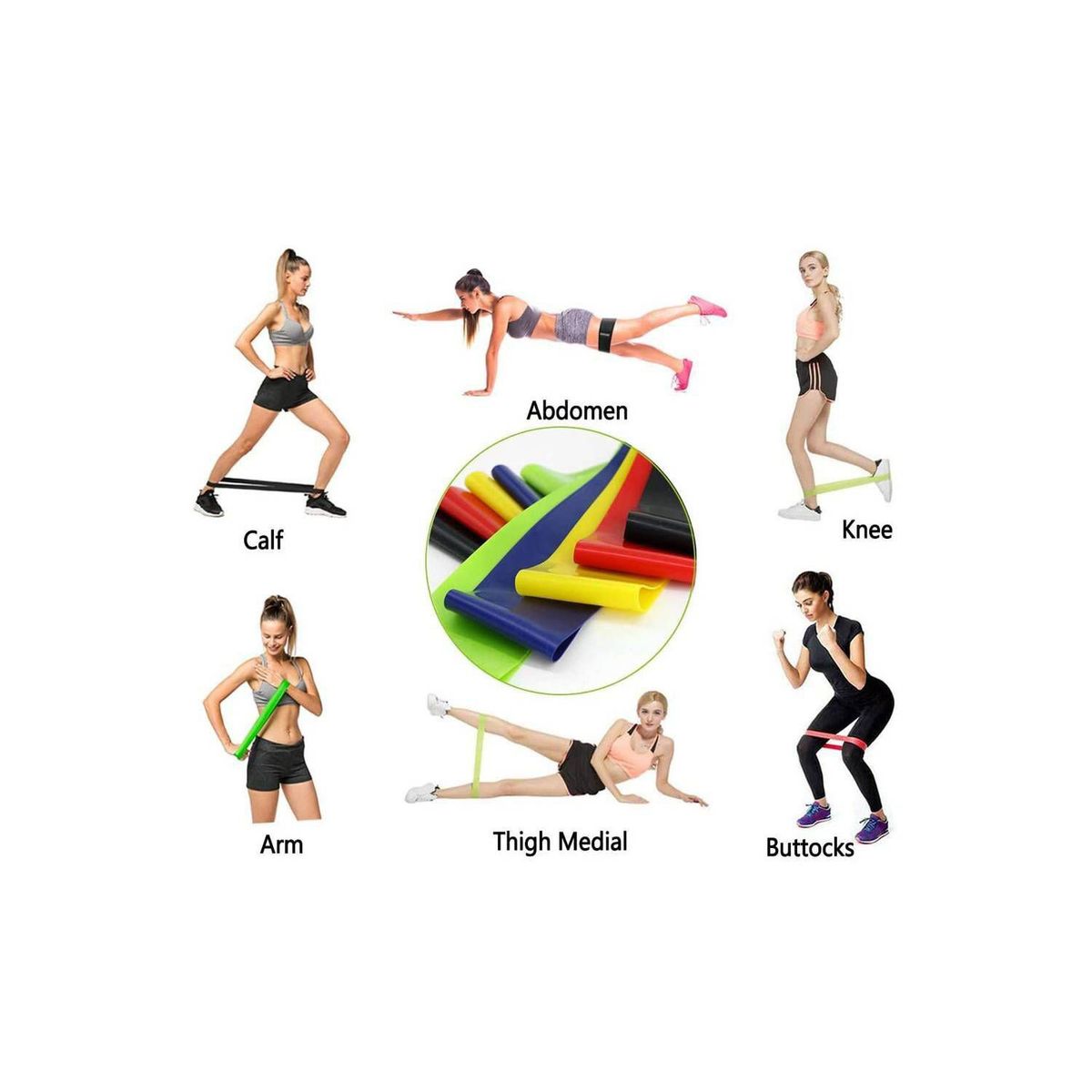 GENERICO - Bandas Elásticas de Resistencia PACK 5 Niveles