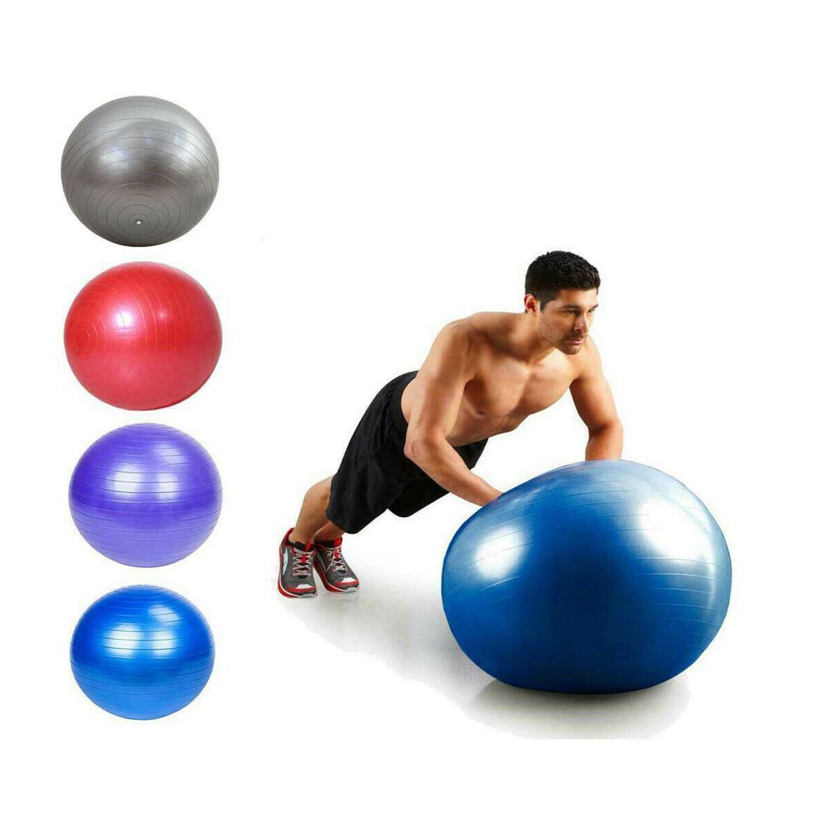 GENERICO - Gym Ball Pelota para Yoga Pilates 65cm  Inflador Aleatorio