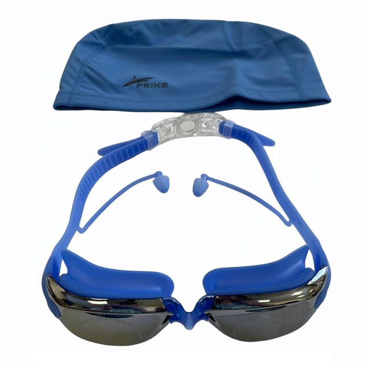 FEIKE - Lentes Natación Azules HD Protección UV con Gorro